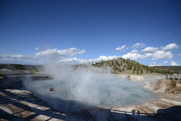 A small hot spring pool at Yellowstone National Park