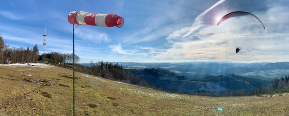 Gleitschirmfliegen auf der Markshöhe im Sauerland - Paragliding, Wenholthausen