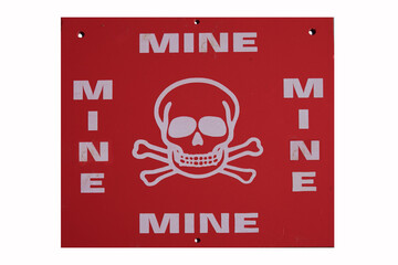 Warning sign of mines