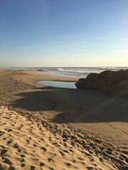 Sea Coast sunny sunset view