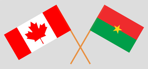 Crossed flags of Canada and Burkina Faso