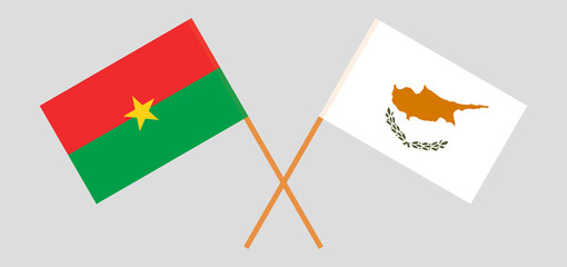 Crossed flags of Burkina Faso and Cyprus