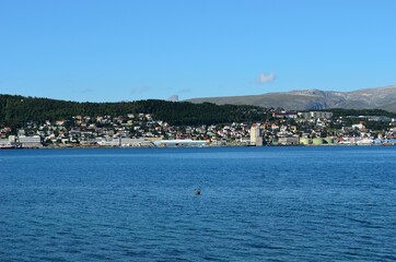tromsoe city island in summertime