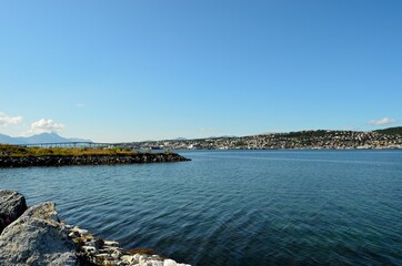 tromsoe city island in summertime