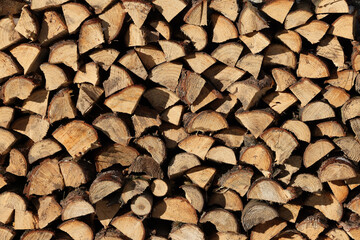  stack of firewood prepared for winter