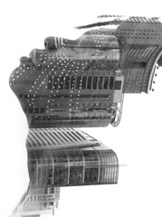 A portrait with visual illusion in black and white