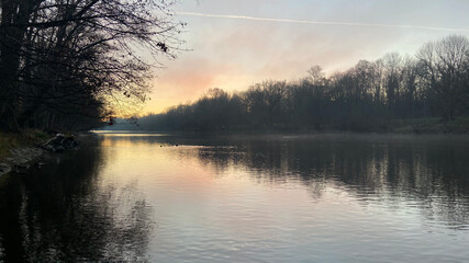 sunrise over the lake
