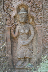 Fototapeta na wymiar Travel through Cambodia at the temple complex.