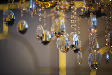 luxury crystal chandelier in the interior