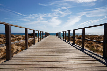 Fototapeta premium wooden bridge in the sea