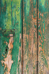 Old wooden door, Castle of Leiria, Portugal