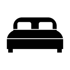 Bed icon on white.
