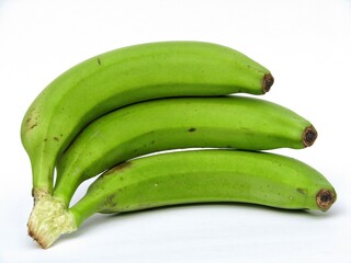  bunch of green bananas isolated on white background © Sadasiba