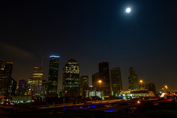 Fototapeta na wymiar I-45 Meets Downtown Houston
