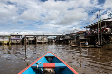 Bel&eacute;n neighborhood of the city of Iquitos, Peru. June 8, 2019