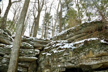 Snow covered cliffside