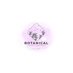 Mistletoe minimal botanical line art hand drawn logo