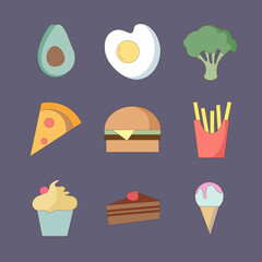 Food icons set