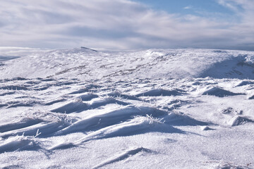 Fototapeta na wymiar snow covered Ochil Hills in Scotland