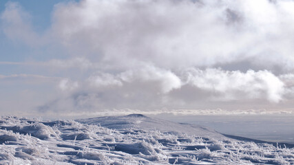snow covered peak in Ochil Hills Scotland