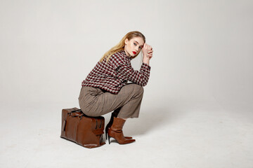 woman with suitcase