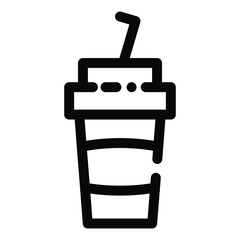 Obraz premium Coffe cup, plastic cup. Bottle. Coffee shop, food, drink and website related outline icon on a white background. With cuts, cutouts EPS Vector