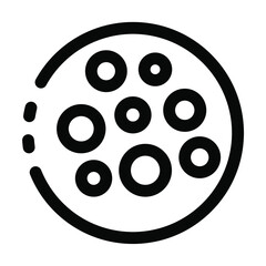 Cookie, cake. Coffee shop, food, drink and website related outline icon on a white background. With cuts, cutouts EPS Vector