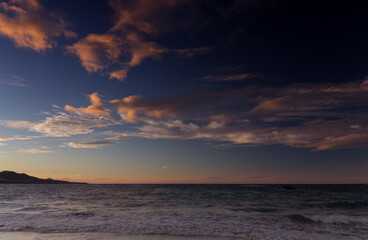 Sunset on Las Canteras beach in Las Palmas de Gran Canaria
