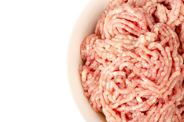 Raw fresh minced mixed meat. Studio Photo
