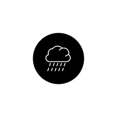 Rainy cloud icon in black round style. Weather and season icons