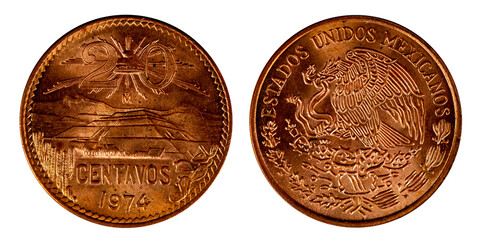 20 Centavos Teotihuacán 1974