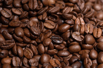 Frsh brown roasted coffee beans as a background