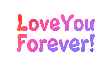 Valentine holiday poster design. Heart shape, creative lettering and cartoon style boy and girl. Vector illustration.