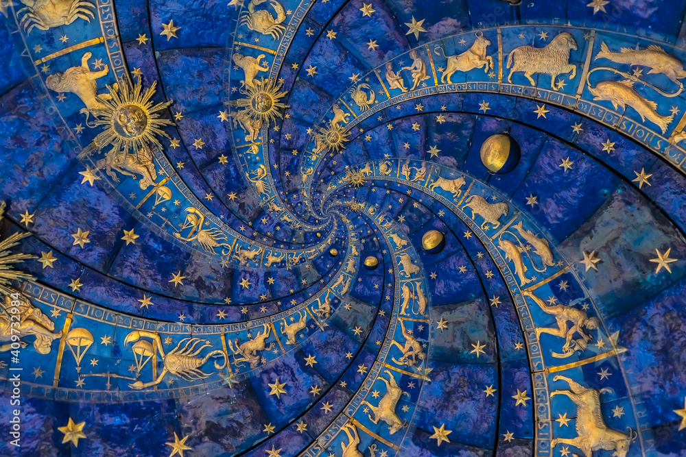 Wall mural droste effect background. abstract design for concepts related to astrology and fantasy.
