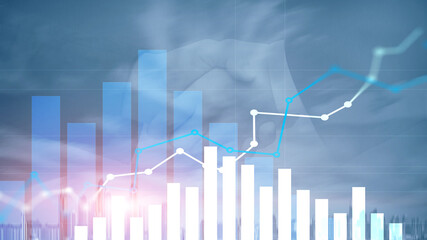 Financial growth graph.&nbsp;Sales increase, marketing strategy concept.