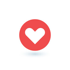 Heart Icon Vector in circle. Perfect Love symbol. Valentine's Day sign, emblem. Stock Vector illustration isolated on white background.