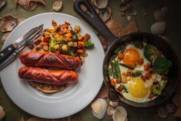 Still life- the bratwurst on the grill