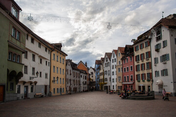 Naklejka na ściany i meble Öffentlicher Platz in der Altstadt von Chur