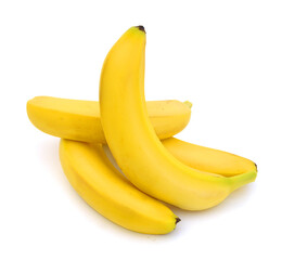 fresh bananas on white background