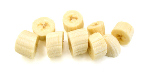 Sliced banana isolated on white