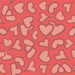 Vector heart seamless pattern.Vector illustration.
