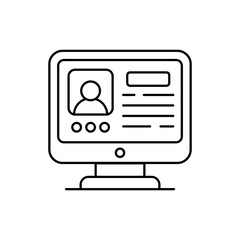 Monitor vector outline icon style illustration. EPS 10 file 