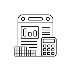 Tax vector outline icon style illustration. EPS 10 file 