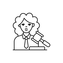 Justice vector outline icon style illustration. EPS 10 file 