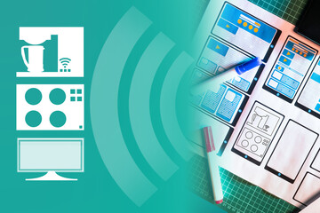 Development of the Smart home application. Templates of the user interface and logo of the home management system. Design of the mobile application of the home automation system.
