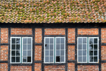 Three windows of the old house.
