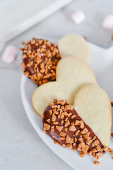 Heart-Shaped Cookies with Chocolate and Candy