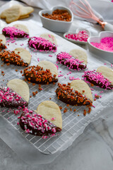 Heart-Shaped Cookies with Chocolate and Candy