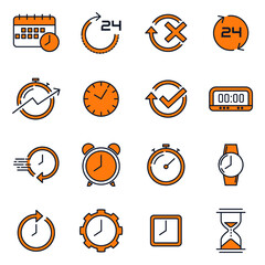 Simple Set of Time icon template color editable. Time Inspection symbol vector sign isolated on white background for graphic and web design.