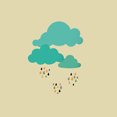 Simple rain cloud with grain texture